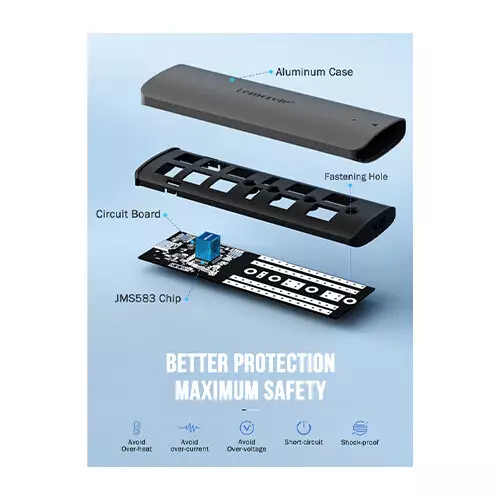 Lemorele SD1L M.2 NVMe SSD Enclosure - 3