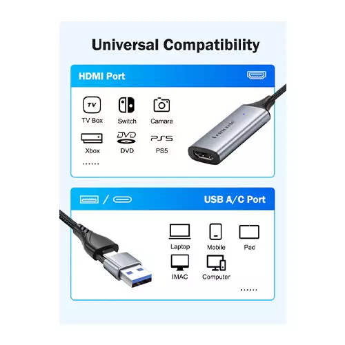 Lemorele AC05 Dual USB & Type-C 1080P60 Video Capture Card-gallery-2