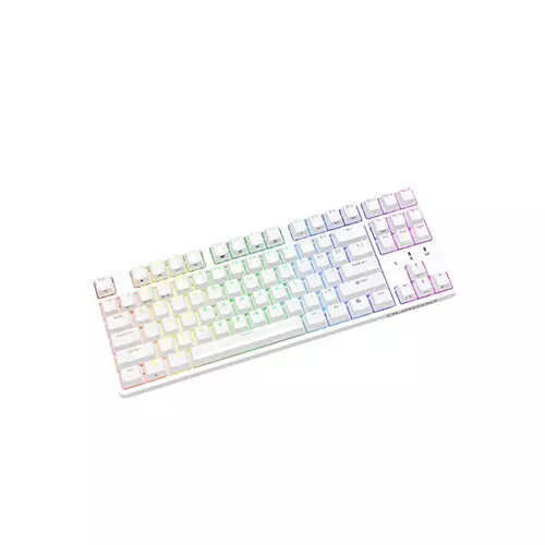 Durgod Cavalry 87w RGB Kailh Speed Silver Switch Hot-Swappable Tri-Mode Mechanical Keyboard (White) - 1