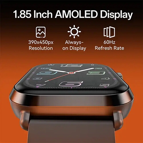Weofly Power 2 1.85 Inch AMOLED Display Bluetooth Calling Smartwatch (Silver) - 1