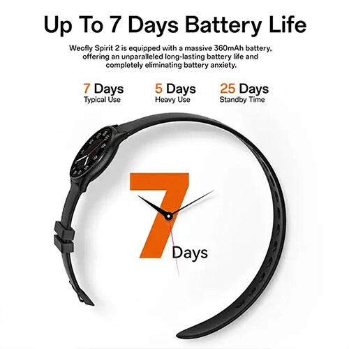 Weofly Spirit 2 1.39 Inch HD Display Bluetooth Calling Smartwatch (Gold) - 2