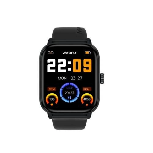 Weofly Active 3 1.82 Inch Bluetooth Calling Smartwatch - Black 