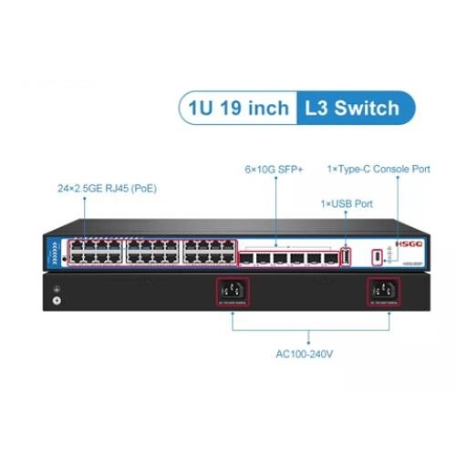 HSGQ-5830P 24*port 2.5G PoE Switch Managed - 2