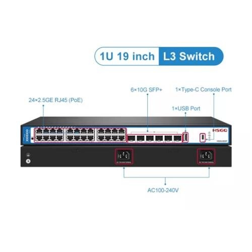 HSGQ-5830P 24-port 2.5G PoE Switch Managed in CCTV - 1