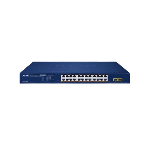 Planet GS-2210-24P2S 24-Port 10/100/1000T 802.3at PoE + 2-Port 1000X SFP Web Smart Ethernet Switch - 1