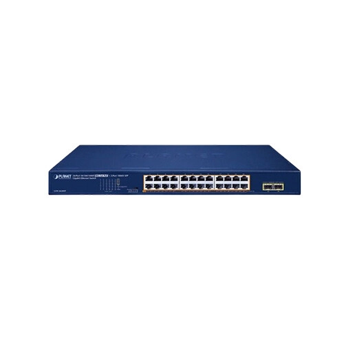 Planet GSW-2620HP 24-Port 10/100/1000T 802.3at PoE + 2-Port 1000X SFP Gigabit Ethernet Switch - 1