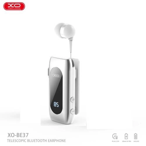 XO BE37 Clip On Bluetooth Headphone - White - 1