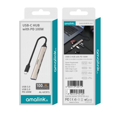 Amalink AL-UC971 USB-C 2A+2C+PD100W HUB - 1