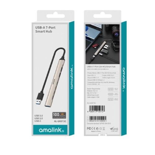 Amalink AL-UC972C USB-C 7-Port (3A+4C) Smart Hub - 1