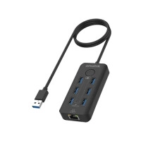 Amalink USB 3.2 Gen 1 6-Port 5G Hub with Ethernet card and Lock Button