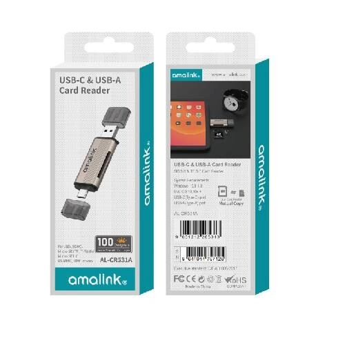 Amalink AL-CR531A 2-in-2 USB 3.0 A+C to SD+TF Card Reader - 1