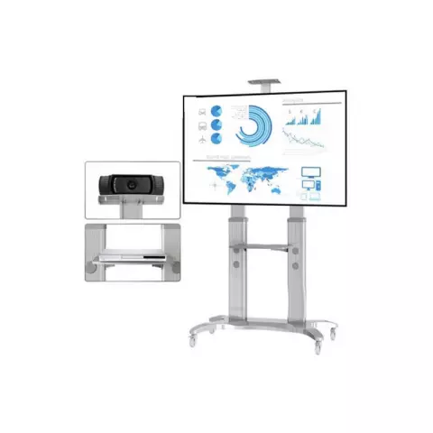 TL-TV-5580-T 55"-80" TV TROLLEY STAND WITH TRAY AND SHELF