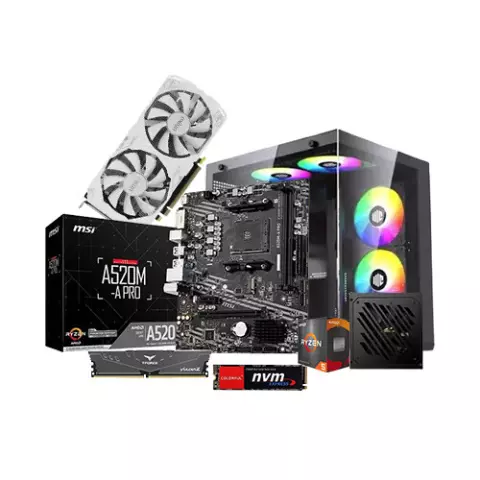 AMD Ryzen 5 5500 A520M-A PRO 8GB RAM 256GB SSD Gaming PC With RX 580 BLIZZARDS 8GD5 V2