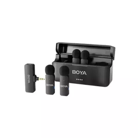 BOYA BY-V4 4-Channel Noise Cancellation Mini Wireless Microphone with 3.5mm Converter