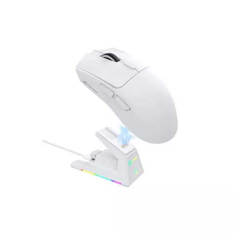 ATTACK SHARK X1 Tri-mode Wireless Gaming Mouse with Charging Dock (White)