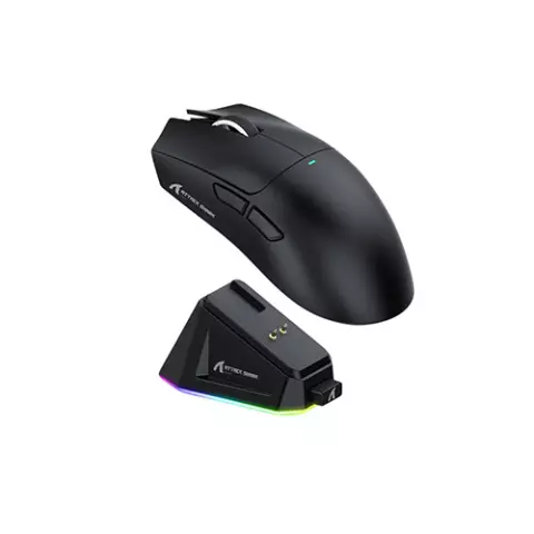 Attack Shark X11 22000DPI Tri-Mode Gaming Mouse with RGB Charging DOCK (Black)