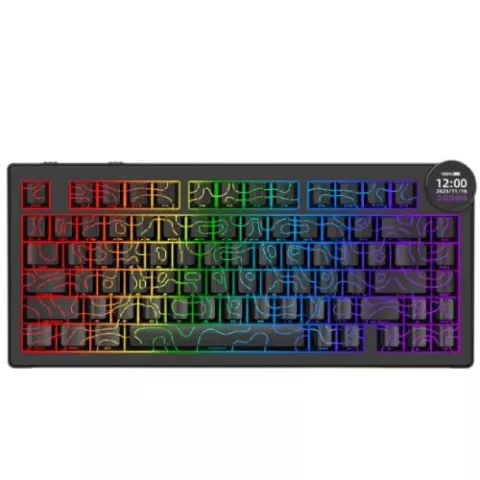 AJAZZ AK820 V2 PRO 8K Black Mechanical Keyboard with TFT Screen