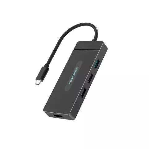 Yuanxin Type-C Male to HDMI TF & SD Female Black Converter