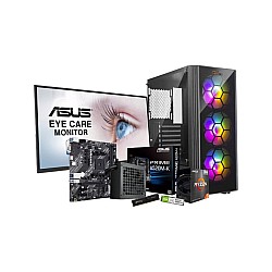 AMD Ryzen 5 5600G Asus Prime A520M-K Motherboard 8GB RAM 256GB SSD Budget PC with 22 inch Monitor
