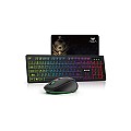 AULA AC208 WIRELESS RGB BACKLIT, RECHARGEABLE & 4.2GHZ WIRELESS GAMING KEYBOARD AND MOUSE COMBO (BLACK)