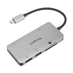Targus ACA953AP-50 Type-C Male to SD, MicroSD, HDMI, Type-C & Dual USB Female Silver Converter