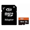 TEAM 128GB MicroSDHC/SDXC UHS-I U1 C10 Memory Card with Adapter