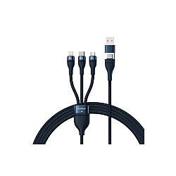 Baseus Flash Series 2 Two-for-three Charging Cable U+C to Micro Lightning Type-C 100W 1.2m Blue CASS030103