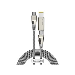 BASEUS CA1T2-B0G FLASH SERIES ONE-FOR-TWO FAST CHARGING TYPE-C DATA CABLE WITH SQUARE HEAD 