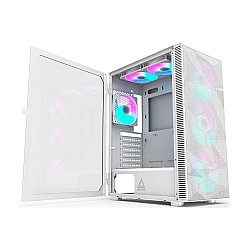 Montech X3 Mesh RGB Lighting Tempered Glass ATX Mid-Tower Gaming Case (White)