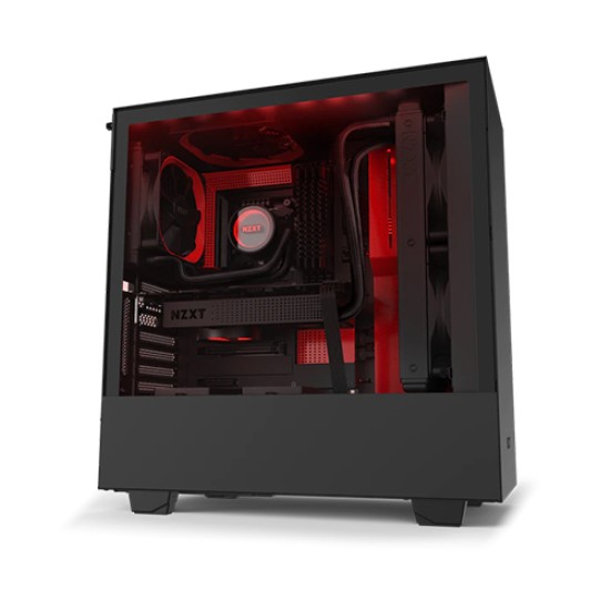 NZXT H510i Compact Mid-Tower RGB Gaming Case (Black/Red)