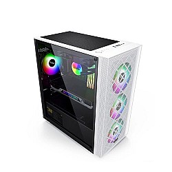 PCCOOLER GAME 6 MATX TEMPERED GLASS MID TOWER GAMING CASE (WHITE)