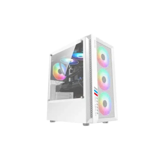 POWER TRAIN PT-701W ATX MID TOWER GAMING CASE WITH 4 RGB FAN