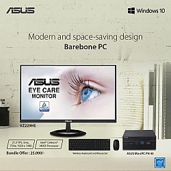 Asus Ultracompact Mini PC PN40 with Asus VZ229HE & Wireless Mouse Keyboard Combo