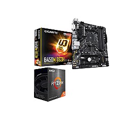 AMD Ryzen 5 5500 Processor AND Gigabyte AMD B450M DS3H V2 Motherboard COMBO