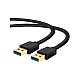 DTech 3 ft USB 3.0 Type A Data Cord (Black)