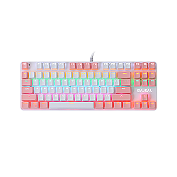 BAJEAL K100 TKL RGB Mechanical Gaming White-Pink Keyboard (Hot-Swappable)