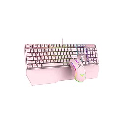 HAVIT KB389L MECHANICAL GAMING WIRED KEYBOARD AND MOUSE COMBO PINK