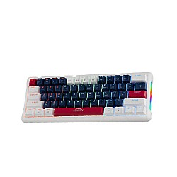 LEAVEN K610 WIRED HOT-SWAPPABLE GAMING MECHANICAL KEYBOARD WHITE BLUE