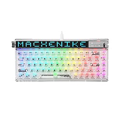 MACHENIKE KT68 WITH SCREEN HOTSWAPPABLE WIRELESS TRI-MODE RGB MECHANICAL KEYBOARD (WHITE TRANSPARENT)