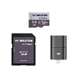 WALTON WMC064WC 64GB MICRO SD CARD WITH USB CARD READER AND SD CARD ADAPTER