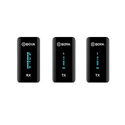 BOYA BY-XM6-S2 CAMERA-MOUNT DUAL-CHANNEL ULTRA-COMPACT RECHARGEABLE WIRELESS MICROPHONE SYSTEM