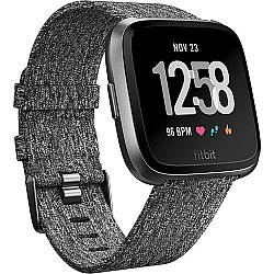 Fitbit Versa Fitness Special Edition Watch (Charcoal Woven/Graphite Aluminum)