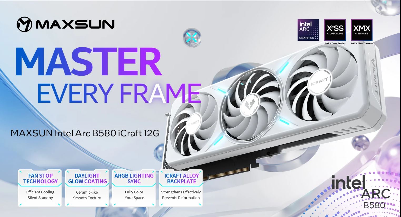 MAXSUN Intel Arc B580 iCraft 12GB GDDR6 Graphics Card