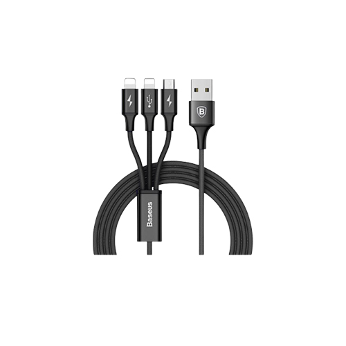 BASEUS CAMLLSU01 1.2M 3IN1 MICRO+DUAL LIGHTNING CABLE PRICE IN