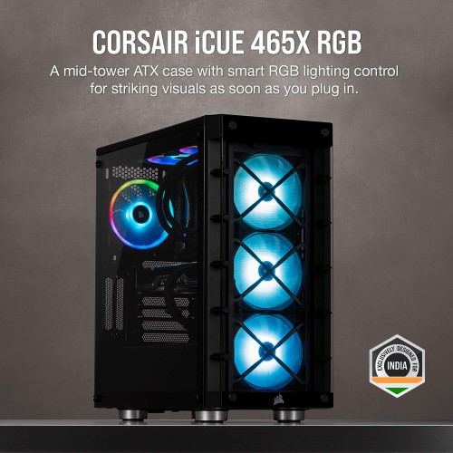 Corsair iCUE 465X RGB Mid-Tower ATX Smart Case - Black