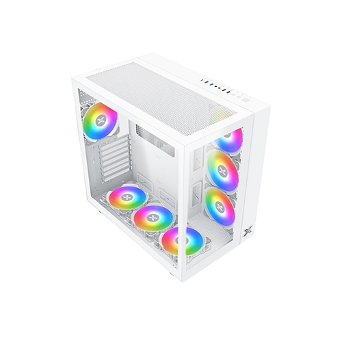 XIGMATEK AQUARIUS PRO ARCTIC TEMPERED GLASS ATX GAMING CASE (WHITE)