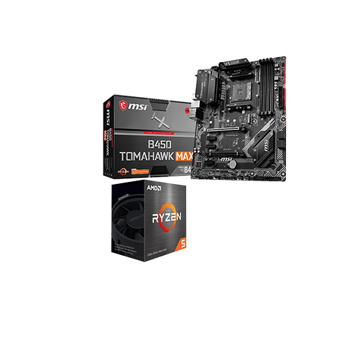 AMD Ryzen 5 5500 PROCESSOR AND MSI B450 TOMAHAWK MAX MOTHERBOARD COMBO