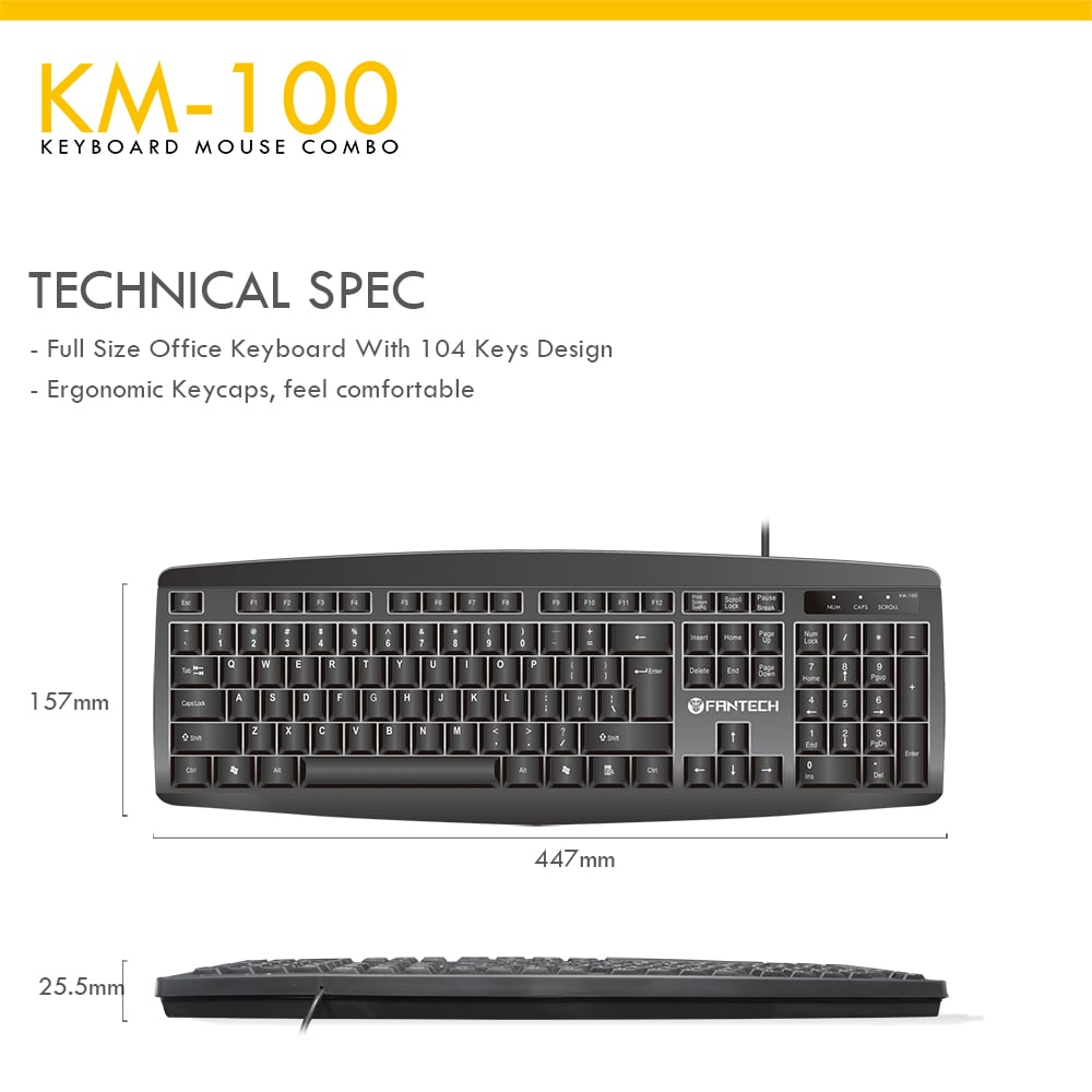 Fantech KM100 USB Keyboard Mouse Combo Price in Bangladesh