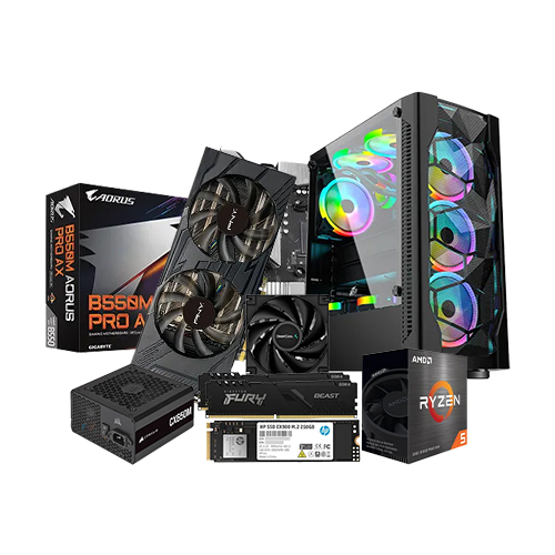 AMD Ryzen 5 5600X GIGABYTE B550M AORUS PRO AX 16GB(8x2) RAM 1TB SSD RTX 3050 8GB GPU BUDGET PC