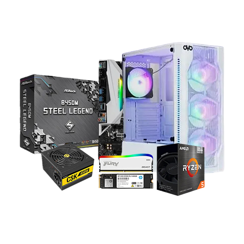 AMD Ryzen 5 5600G ASRock AMD B450M Steel Legend 8GB RAM 500GB SSD BUDGET PC